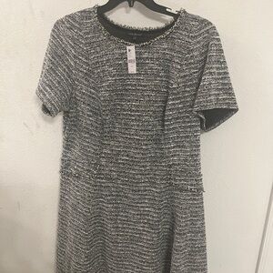 Chic Black and Gray Tweed Dress